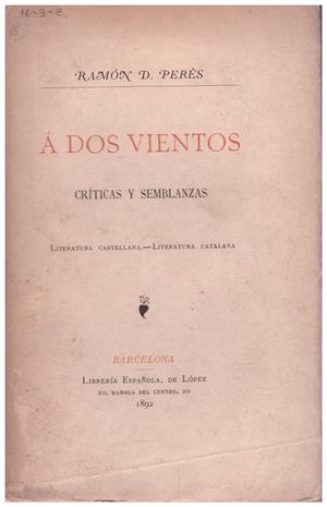 Á DOS VIENTOS | 9999900200942 | Perés, Ramón D | Libros antiguos y de segunda mano con historia