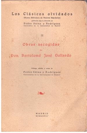 OBRAS ESCOGIDAS TOMO II | 9999900201789 | Gallardo, Jose Bartolome | Libros antiguos y de segunda mano con historia