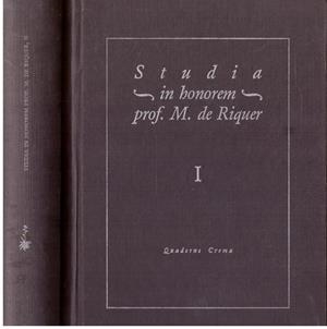 STUDIA IN HONOREM PROF. M. DE RIQUER 2 TOMOS | 9999900202137 | AA.VV | Libros antiguos y de segunda mano con historia