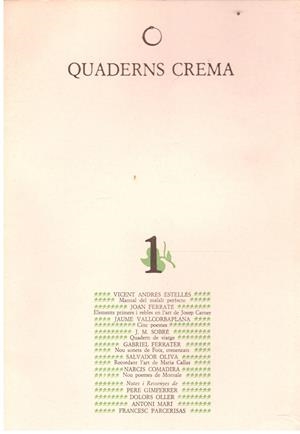 QUADERNS CREMA 1 | 9999900202847 | AA.VV | Libros antiguos y de segunda mano con historia