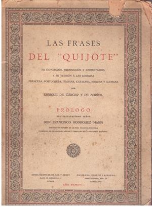 LAS FRASES DEL QUIJOTE | 9999900204780 | De Carcer, Y de Solbies Enrique | Libros antiguos y de segunda mano con historia