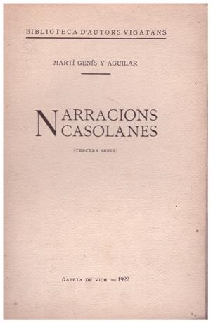 NARRACIONS CASOLANES | 9999900205992 | Genís y Aguilar, Martí | Libros antiguos y de segunda mano con historia