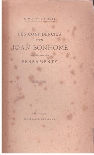 LES CONFIDENCIES D'EN JOAN BONHOME | 9999900206074 | Planas, Miquel R. | Libros antiguos y de segunda mano con historia