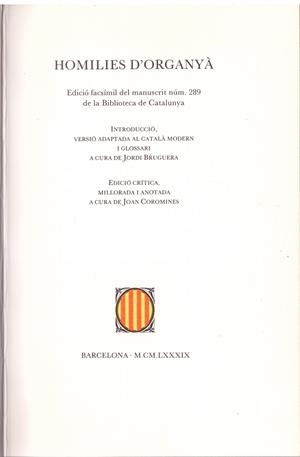 HOMILIES D'ORGANYÀ | 9999900206357 | Bruguera, Jordi | Libros antiguos y de segunda mano con historia
