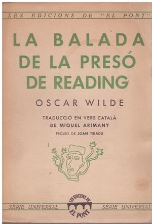 LA BALADA DE LA PRESÓ DE READING | 9999900211436 | Wilde, Oscar | Libros antiguos y de segunda mano con historia