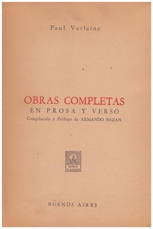 OBRAS COMPLETAS | 9999900211467 | Verlaine, Paul | Libros antiguos y de segunda mano con historia