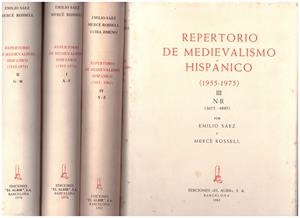 REPERTORIO DE MEDIEVALISMO HISPÁNICO. 4 TOMOS | 9999900212105 | Sáez, Emiliano y Mercé Rosell | Libros antiguos y de segunda mano con historia