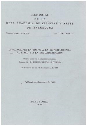 MEMORIAS DE LA REAL ACADEMIA DE CIENCIAS Y ARTES DE BARCELONA VOL XLVI  NUM 11 | 9999900212518 | Brugalla, Turmo Emilio | Libros antiguos y de segunda mano con historia