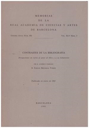 MEMORIAS DE LA REAL ACADEMIA DE CIENCIAS Y ARTES DE BARCELONA VOL XLV NUM 2 | 9999900212501 | Brugalla, Turmo Emilio | Libros antiguos y de segunda mano con historia