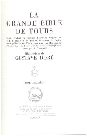 LA GRANDE BIBLE DE TOURS 2 TOMOS | 9999900216899 | Libros antiguos y de segunda mano con historia