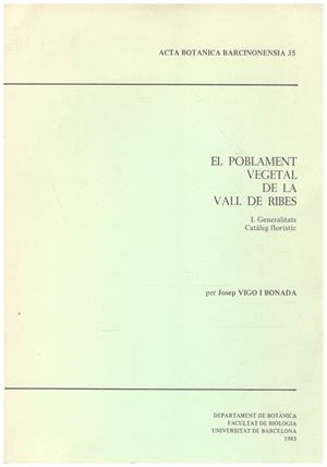 FLORA DE LA VALL DE RIBES | 9999900216936 | Bonada, Vigo J. I | Llibres de Companyia - Libros de segunda mano Barcelona