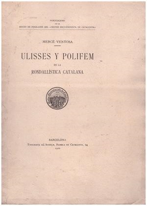 ULISSES Y POLIFEM EN LA RONDALLISTICA CATALANA | 9999900217513 | Ventosa, Mercè | Libros antiguos y de segunda mano con historia