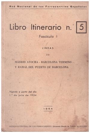 LIBRO ITINERARIO Nº 5 Fasciculo 1 | 9999900218114 | Libros antiguos y de segunda mano con historia