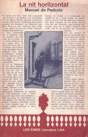 LA NIT HORITZONTAL | 9999900219173 | Pedrolo, Manuel | Libros antiguos y de segunda mano con historia