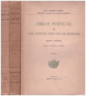 OBRAS POETICAS 3 TOMOS | 9999900223118 | Mendoza, Hurtado Antonio  | Libros antiguos y de segunda mano con historia