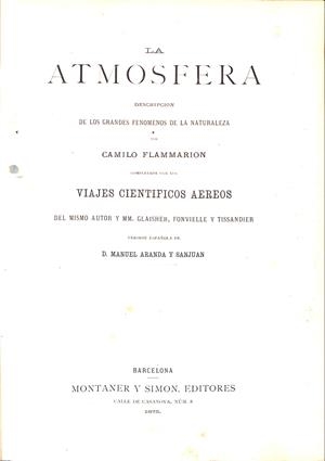 LA ATMOSFERA | 9999900228830 | Flammarion, Camilo | Libros antiguos y de segunda mano con historia