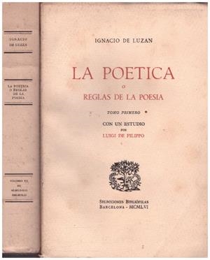LA POETICA O REGLAS DE LA POESIA 2 TOMOS | 9999900228915 | Luzan, Ignacio de | Libros antiguos y de segunda mano con historia