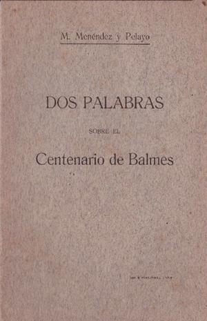 DOS PALABRAS | 9999900229172 | Menéndez y Pelayo. | Libros antiguos y de segunda mano con historia