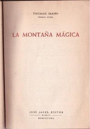 LA MONTAÑA MÁGICA | 9999900232240 | Mann, Thomas | Libros antiguos y de segunda mano con historia