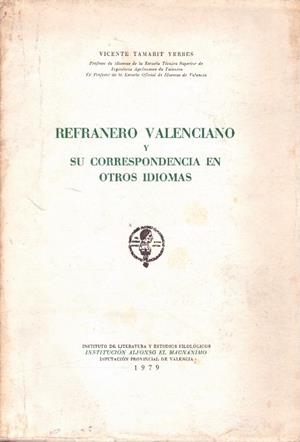 REFRANERO VALENCIANO | 9999900233506 | Tamarit Yerbes, Vicente | Libros antiguos y de segunda mano con historia