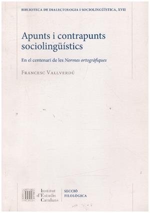 APUNTS I CONTRAPUNTS SOCIOLINGUISTICS | 9999900233919 | Vallverdu, Francesc | Libros antiguos y de segunda mano con historia