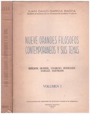 NUEVE GRANDES FILOSOFOS CONTEMPORANEOS Y SUS TEMAS 2 VOLUMENES | 9999900234749 | Garcia Bacca, Juan David | Libros antiguos y de segunda mano con historia