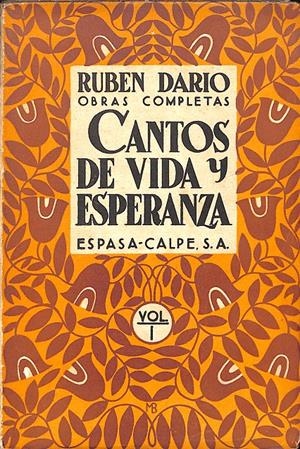 CANTOS DE VIDA Y ESPERANZA. Vol 1 | 9999900236415 | Dario, Ruben | Libros antiguos y de segunda mano con historia