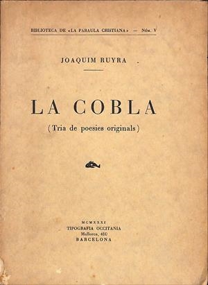 LA COBLA | 9999900239232 | Ruyra, Joaquim | Llibres de Companyia - Libros de segunda mano Barcelona